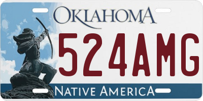 OK license plate 524AMG