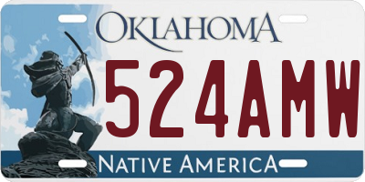 OK license plate 524AMW