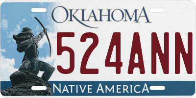 OK license plate 524ANN