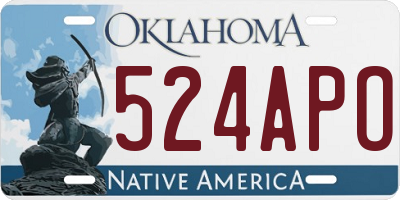 OK license plate 524APO