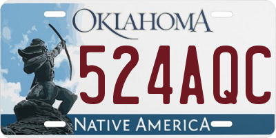 OK license plate 524AQC