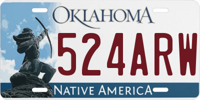 OK license plate 524ARW