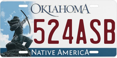 OK license plate 524ASB