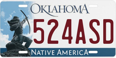OK license plate 524ASD