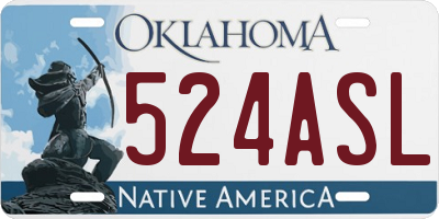 OK license plate 524ASL