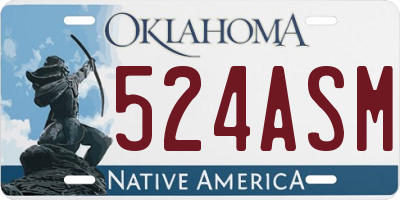 OK license plate 524ASM