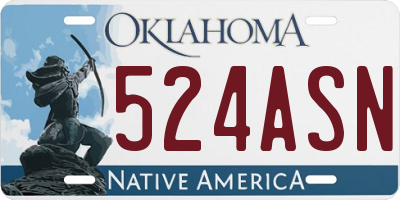 OK license plate 524ASN