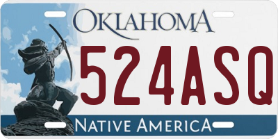 OK license plate 524ASQ