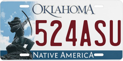 OK license plate 524ASU