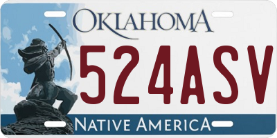 OK license plate 524ASV