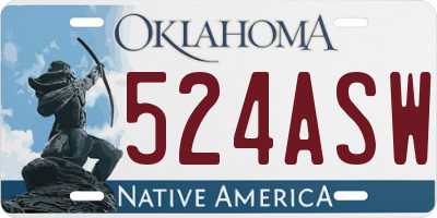 OK license plate 524ASW