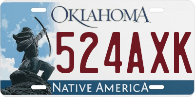 OK license plate 524AXK