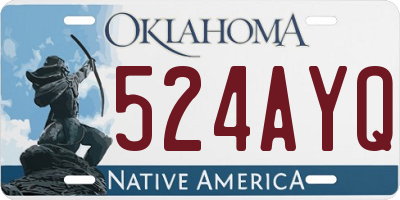 OK license plate 524AYQ