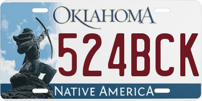 OK license plate 524BCK