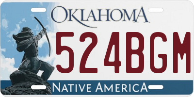 OK license plate 524BGM