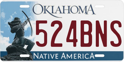 OK license plate 524BNS