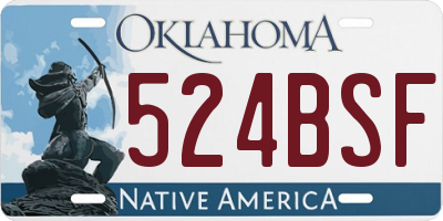 OK license plate 524BSF