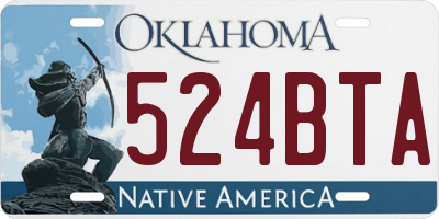 OK license plate 524BTA