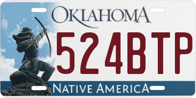 OK license plate 524BTP