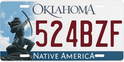 OK license plate 524BZF