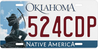 OK license plate 524CDP