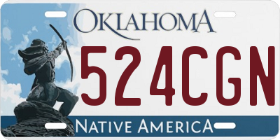 OK license plate 524CGN
