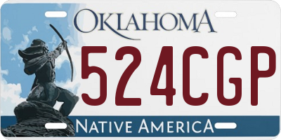 OK license plate 524CGP