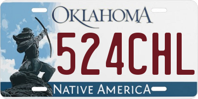 OK license plate 524CHL