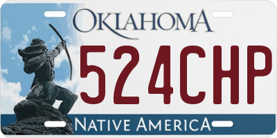 OK license plate 524CHP