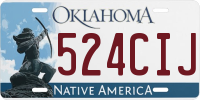 OK license plate 524CIJ