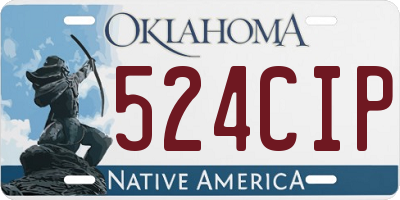 OK license plate 524CIP