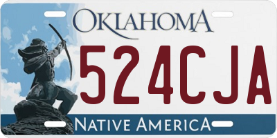 OK license plate 524CJA