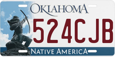 OK license plate 524CJB