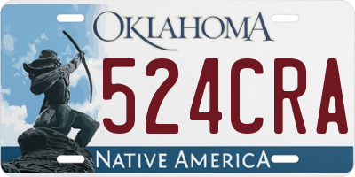 OK license plate 524CRA