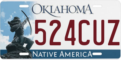 OK license plate 524CUZ