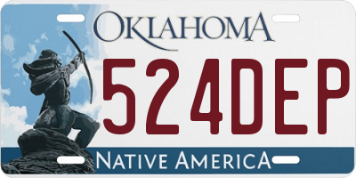 OK license plate 524DEP