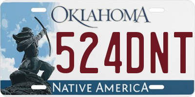 OK license plate 524DNT
