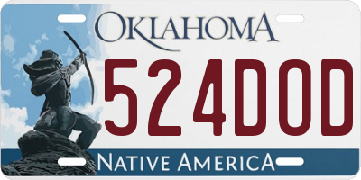 OK license plate 524DOD