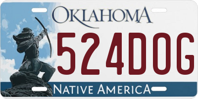 OK license plate 524DOG