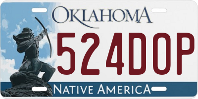 OK license plate 524DOP