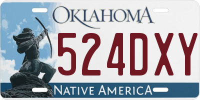 OK license plate 524DXY