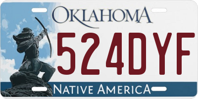 OK license plate 524DYF