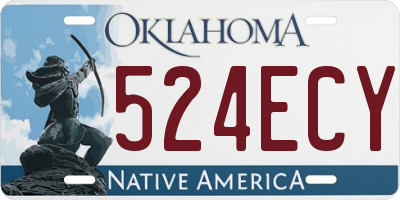 OK license plate 524ECY