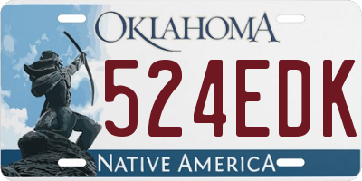 OK license plate 524EDK