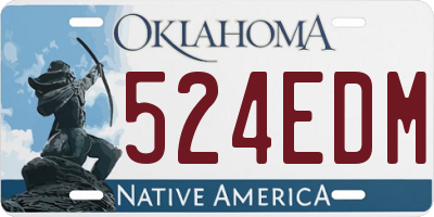 OK license plate 524EDM