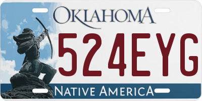 OK license plate 524EYG