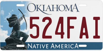 OK license plate 524FAI