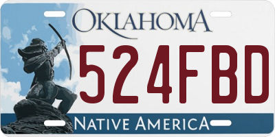 OK license plate 524FBD
