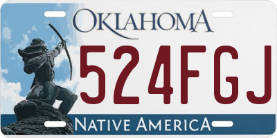 OK license plate 524FGJ