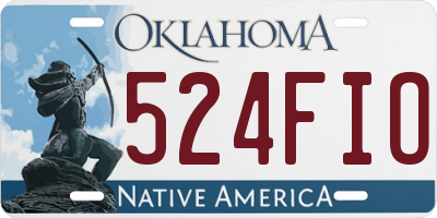 OK license plate 524FIO